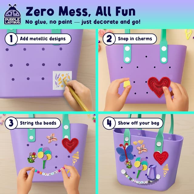 Detalle 2 de Purple Ladybug Beach Bag 6–10