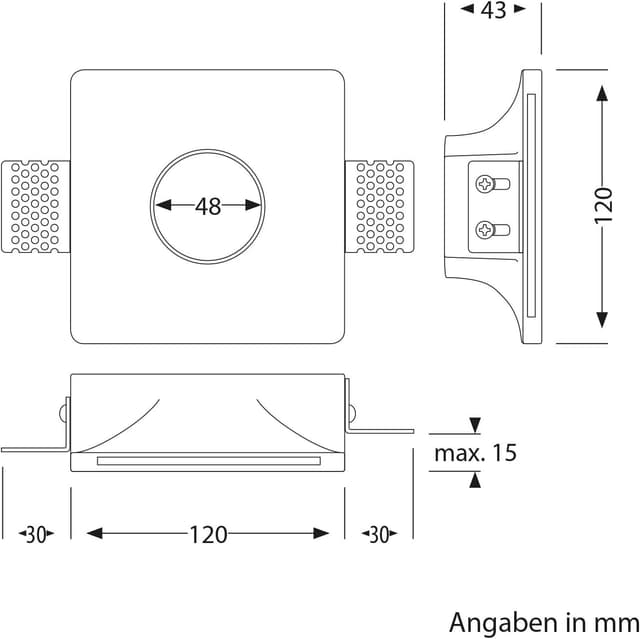 Thumbnail 3 de ledscom.de Plafón empotrable GIEDI blanco mate 12x12cm 💡