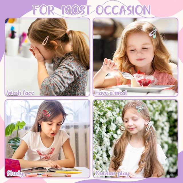 Thumbnail 4 de Obeoby Haarspangen 40 Farben Metal 5,1 cm