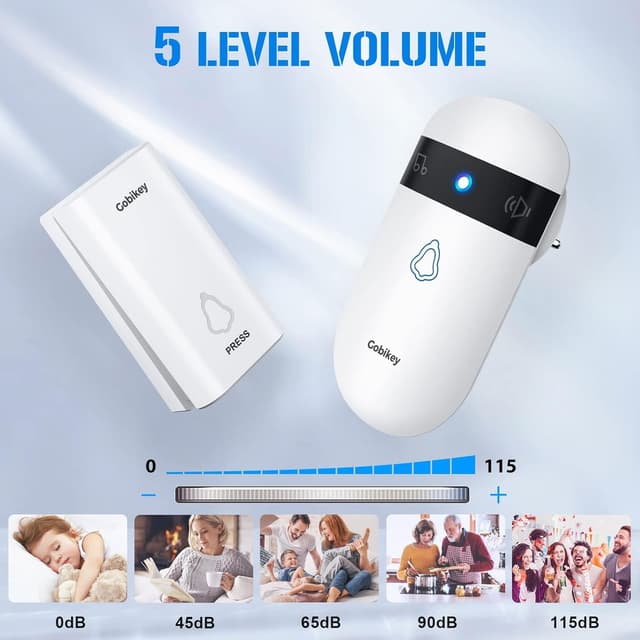 Thumbnail 2 de Self-Powered Wireless Doorbell with 52 Chimes 📮