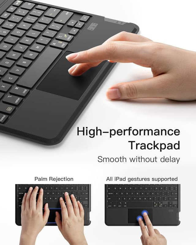 Detalle de Inateck Detachable Keyboard Case for iPad Air 11 inch (M4 2026/M3 2025/M2 2024) with Trackpad