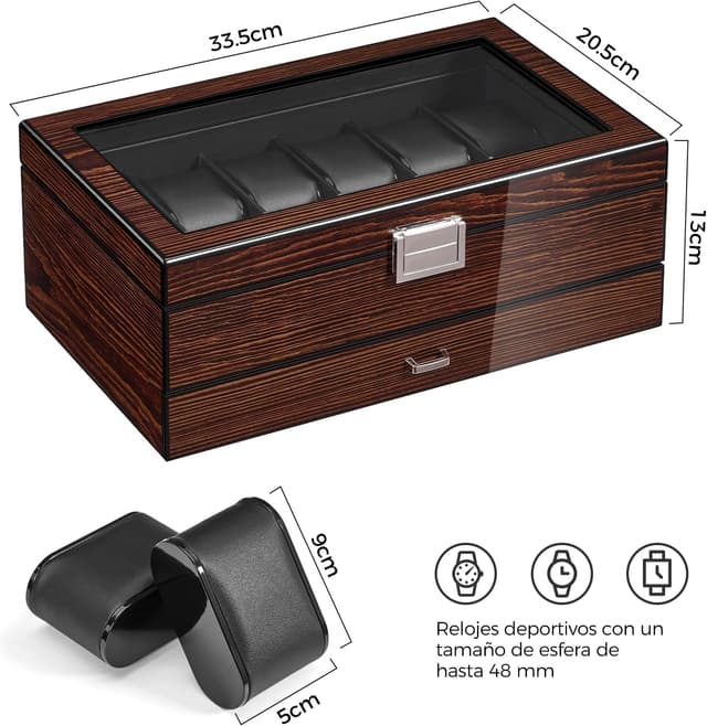 Thumbnail 4 de BEWISHOME ESSH02Y caja para 12 relojes 🕰