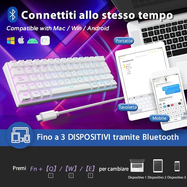 Thumbnail 6 de RK ROYAL KLUDGE RK61 Tastiera Meccanica 60% 62 tasti