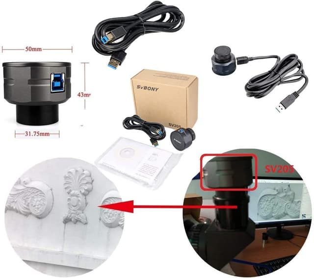 Detalle de Svbony SV205 electronic telescope camera (8MP USB3.0, 1.25-inch) for beginners