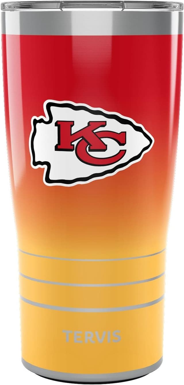 Detalle de Tervis Traveler NFL Kansas City Chiefs Ombre Triple Insulated 20oz Stainless Steel Tumbler