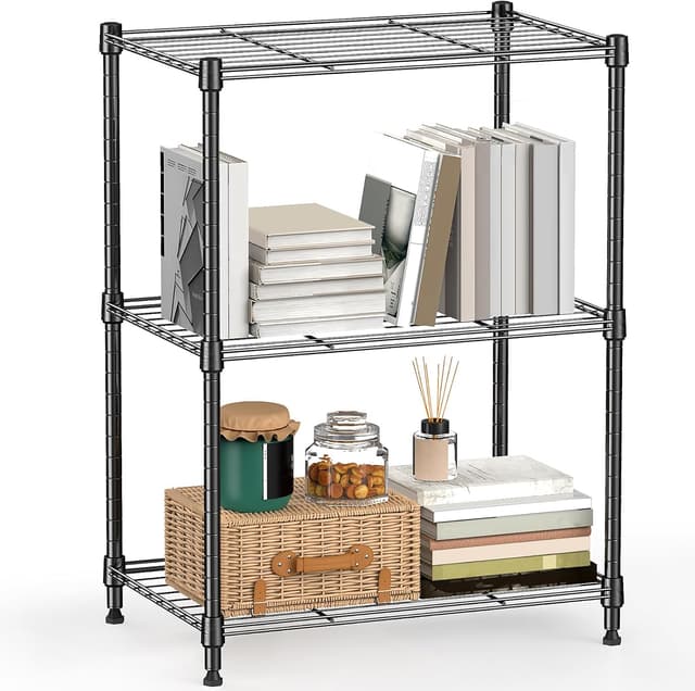 Detalle de M MZG 3-Tier Steel Storage Shelving Unit (30 x 45 x 67 cm) wire rack shelving for home, kitchen, office