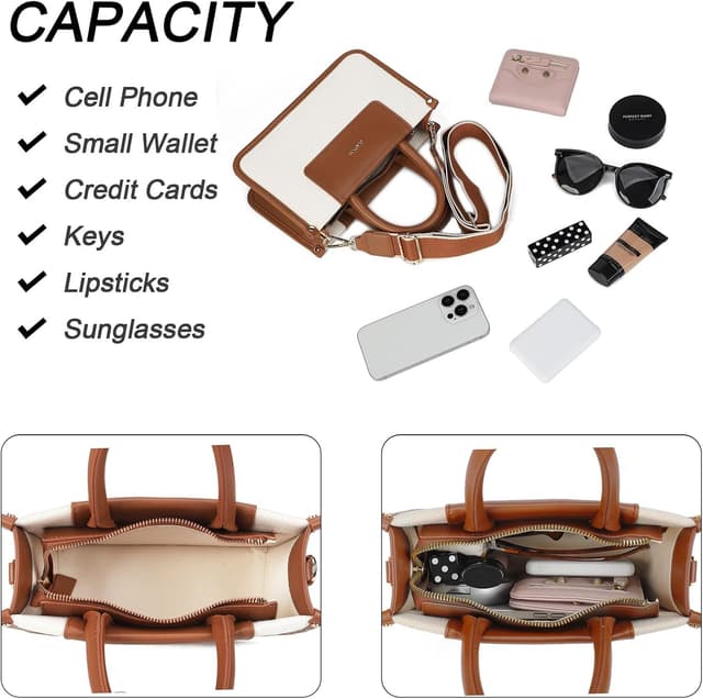 Detalle de Gladdon Handtashen Tote Bag: kleine Shopper-Umhängetasche mit verstellbarem, abnehmbarem Riemen