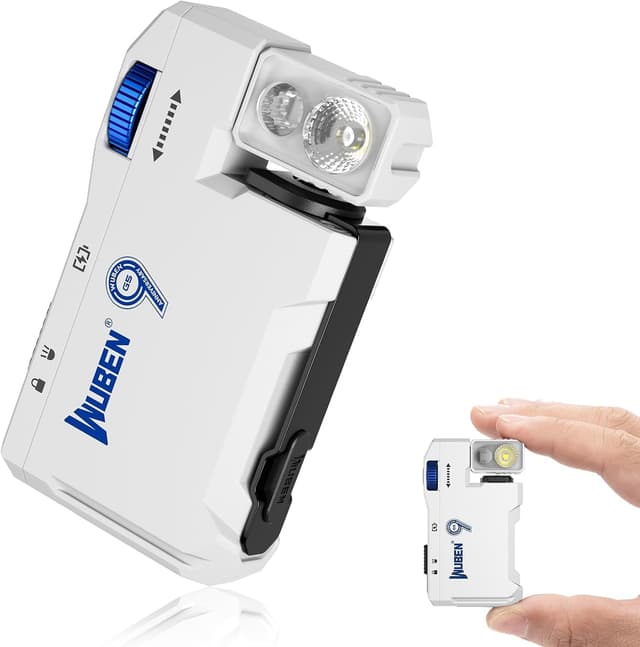 Detalle de WUBEN G5 Rechargeable EDC Flashlight (400 lumens) with RGB dual light, 180° head & USB-C charging