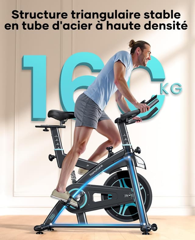 Detalle de TOPUTURE Velo d'appartement connecté 160 kg ⚙