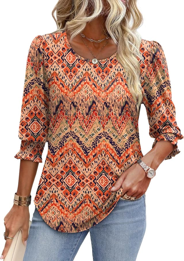 Detalle 2 de Aokosor 3/4 sleeve tunic tops for women