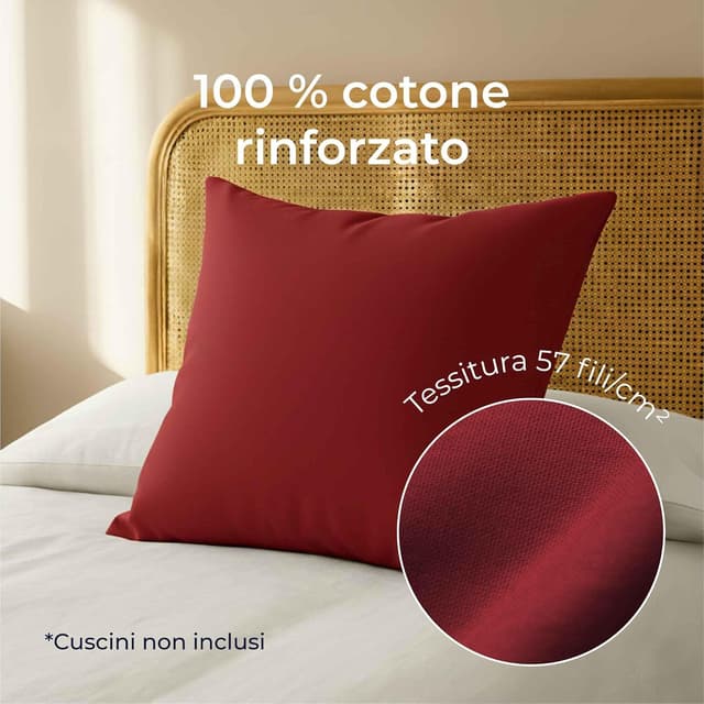 Detalle de Federe cotone rinforzato 60x60, set da 2