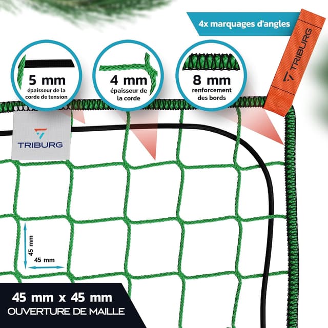 Detalle 2 de TRIBURG filet pour remorque 1,5 x 2,7 m avec 6 crochets extenseurs et tendeurs en caoutchouc