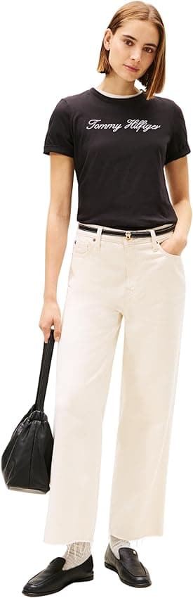 Detalle 2 de Tommy Hilfiger Camiseta Script negro S, algodón 100%