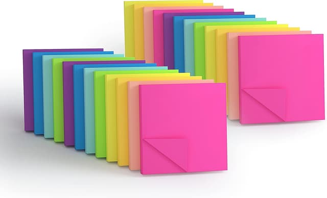 Detalle de KIFZM 3x3 in Bright Sticky Notes, 80 Sheets 📝