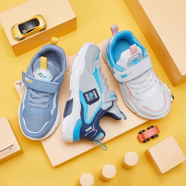 Thumbnail 6 de Baskets enfant unisexes respirantes avec fermeture à scratch (26 à 37) — Chaussures de sport et course confortables