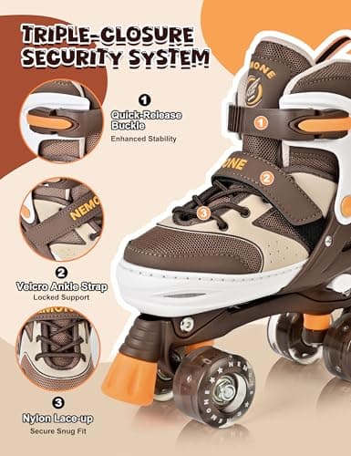 Detalle 2 de NEMONE Mermaid 4 Adjustable Light-Up Roller Skates 4️⃣ ⛸