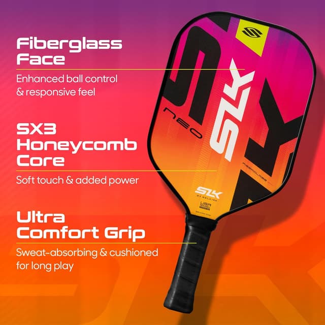 Detalle de Selkirk Sport SLK Neo Pickleball Paddle Set (2) | Fiberglass face, honeycomb core