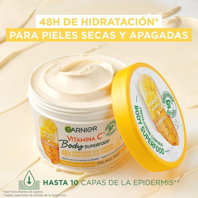 Detalle de Garnier Body Food Mango 🍑 Hidratación intensiva