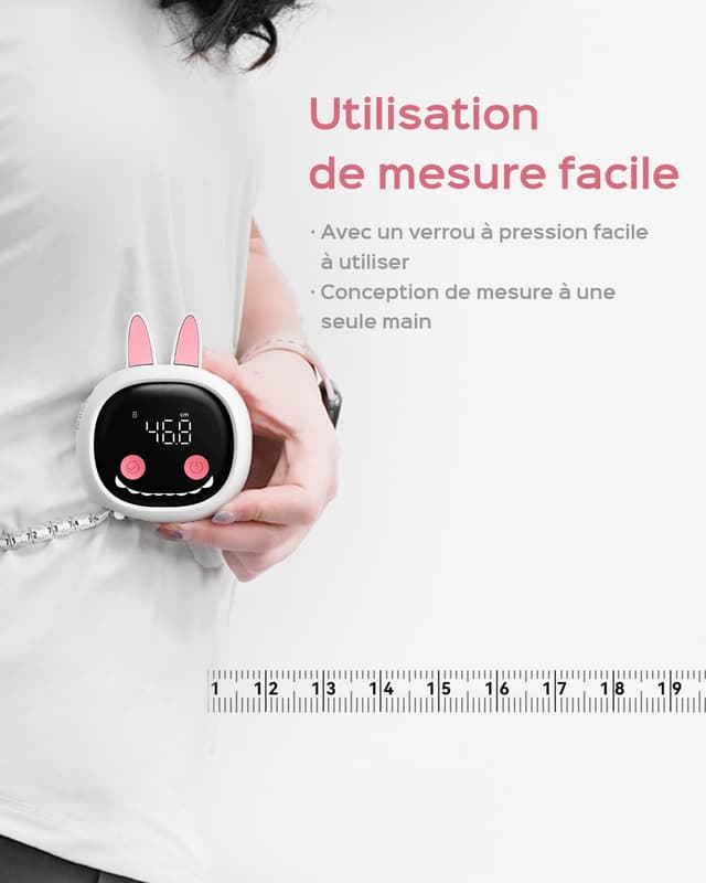 Detalle de Tychesy mètre ruban corps rétractable connecté (150 cm) avec application