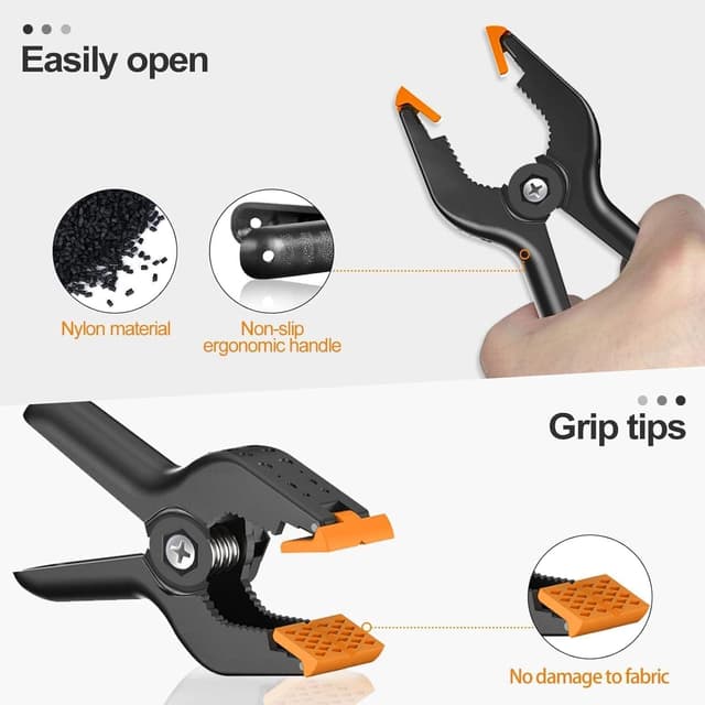 Detalle de EMART 20 Pack Heavy Duty Muslin Spring Clamps (4.5 inch) for backdrops, photo booths and crafts