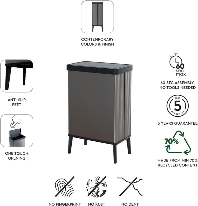 Thumbnail 7 de CURVER Verto - Cubo de basura elegante 54L con tapa 🗑