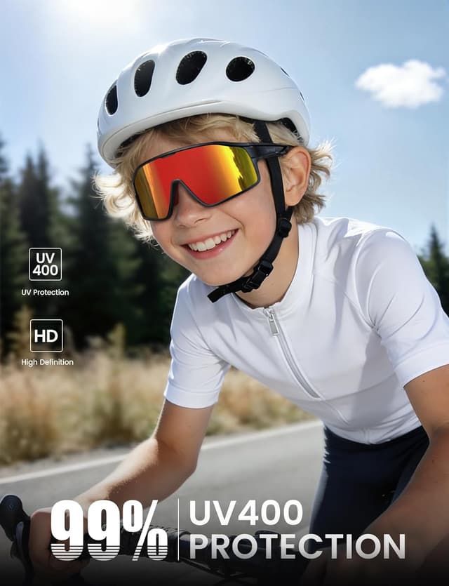 Detalle 2 de Lamicall Kids Polarized Cycling Sunglasses (TR90, 22g) with UV400 Protection