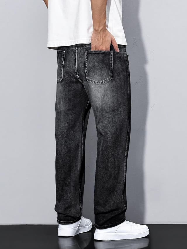 Detalle de JMIERR Herren Baggy Jeans aus Baumwolle mit Stretch – Relaxed Fit Loose Fit im Vintage-/Y2K-Look