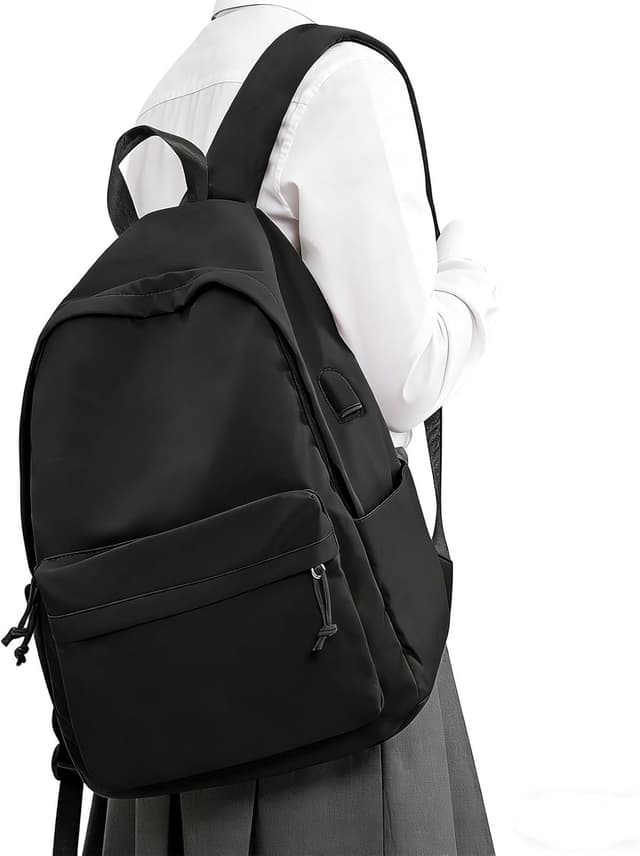 Detalle de WEPLAN B1-Black 22L Laptop School Backpack (14-inch) for Secondary & College