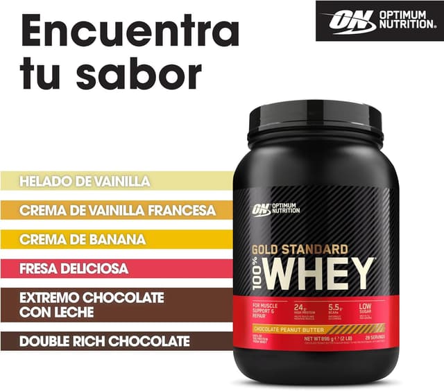 Thumbnail 4 de Optimum Nutrition Gold Standard proteína whey 896 g