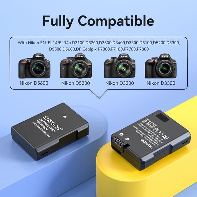 Thumbnail 1 de ENEGON EN-EL14 coppia batterie 1500 mAh