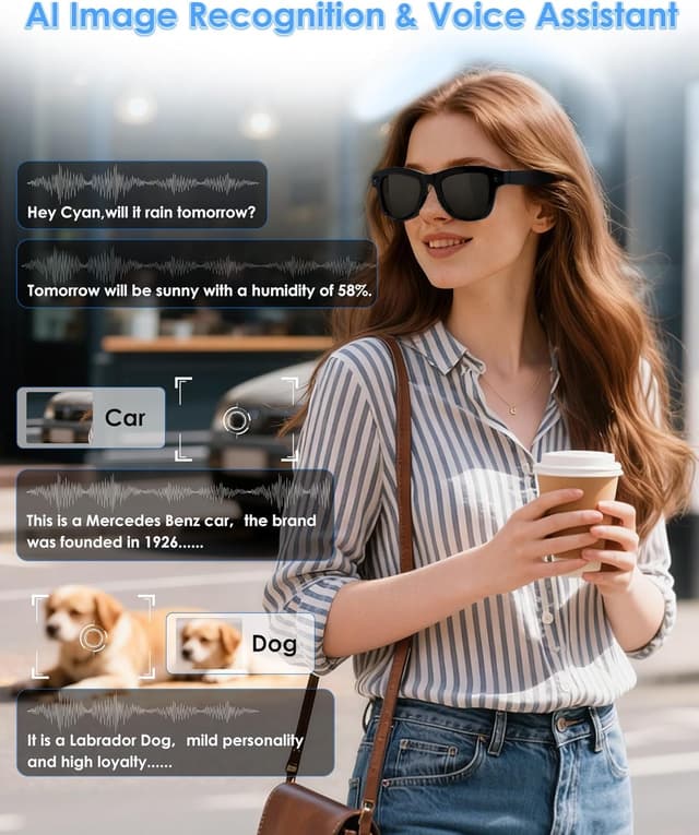 Thumbnail 3 de Coucur 800W AI Smart Glasses with ChatGPT assistant