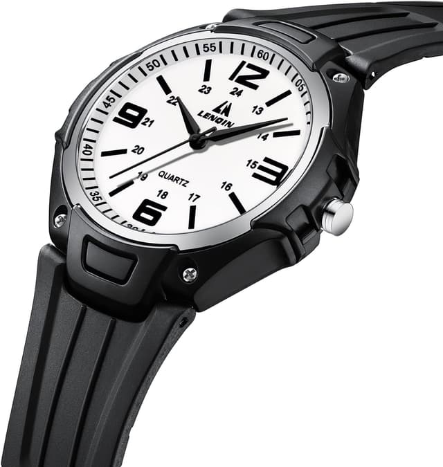 Thumbnail 2 de LENQIN Herren Uhr Analog Quarz 3ATM