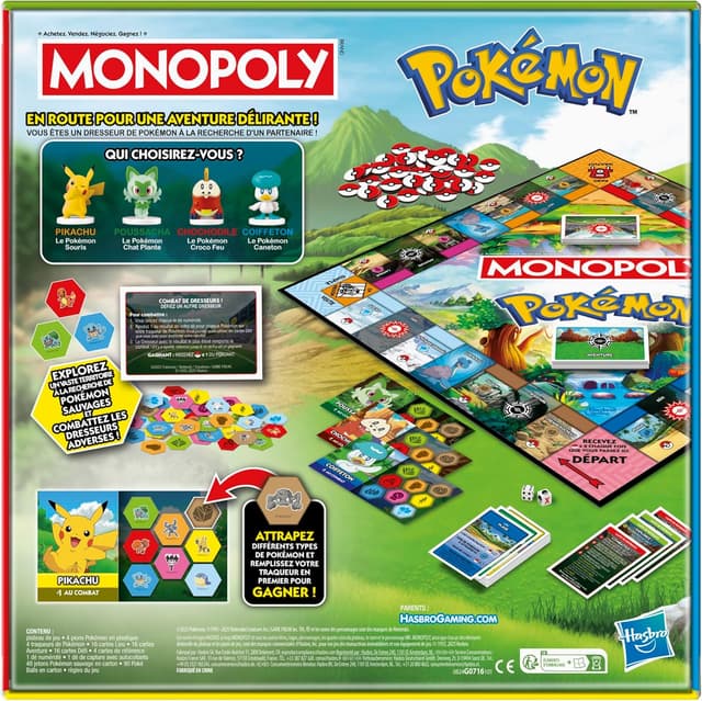 Detalle de Monopoly Pokémon Edition – gioco da tavolo per 2-4 giocatori, caccia ai Pokémon e avventure in 45 minuti (da 8 anni)