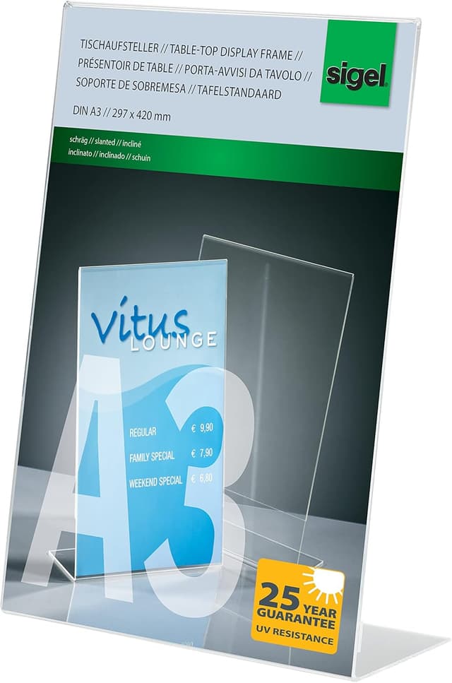 Detalle de Sigel TA211 Tischaufsteller A4 schräg