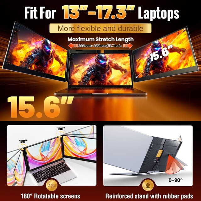 Thumbnail 5 de Cybotioe One Cable 15.6" Portable Triple Monitor