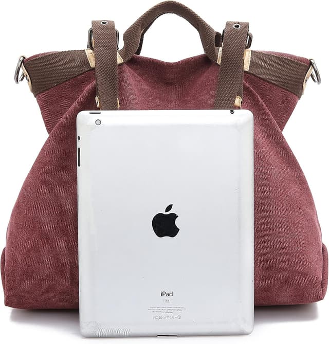 Thumbnail 3 de LOSMILE Bolso tote de lona 15L vino tinto 👜