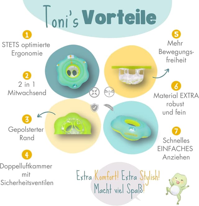 Detalle 2 de EDWEKIN Premium Baby Schwimmring 6–36 Monate