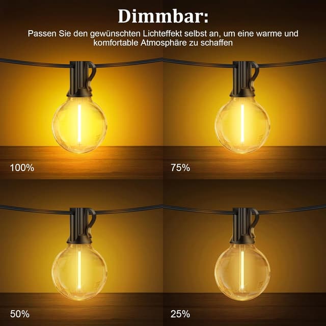 Detalle 2 de JEYMORKEY Lichterkette Außen 30 m LED