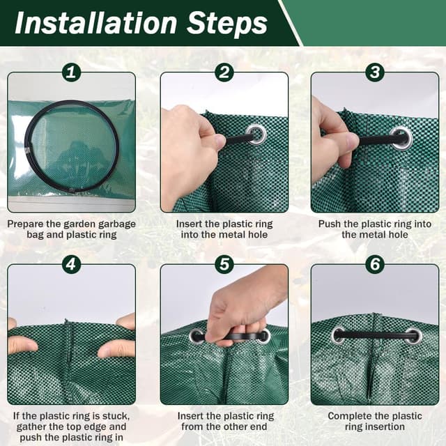 Detalle 2 de Flintronic Gartenabfallsack (3× 120 l) für Grünschnitt, Laub- und Gartenabfälle – faltbar