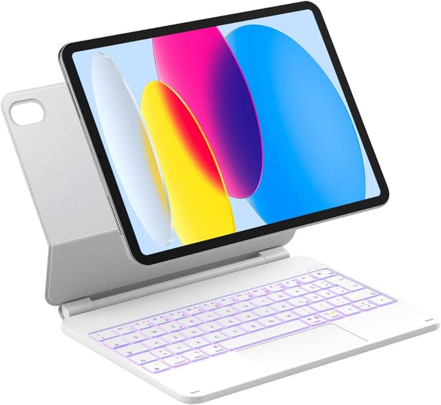 Detalle de Inateck NeoMagic Magnetische Tastaturhülle für iPad A16 11 Zoll (2025) & iPad 10. Gen 10,9 Zoll – mit Touchpad, Hintergrundbeleuchtung (KB09119)