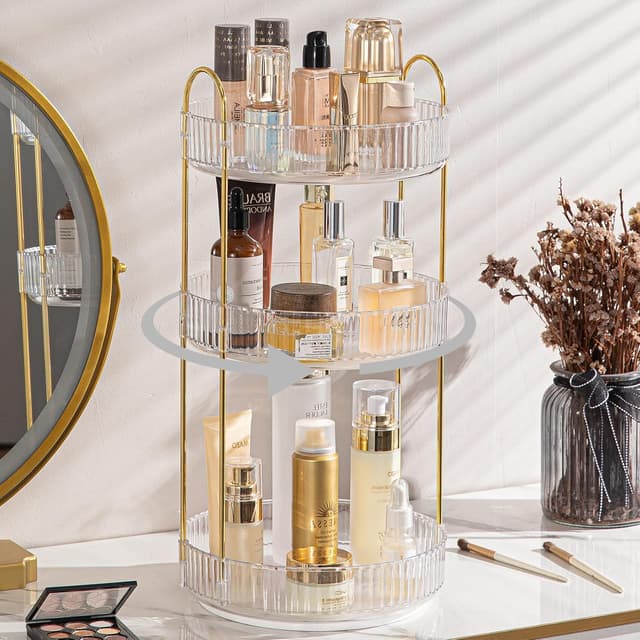 Detalle de shuang qing Rotating Makeup Organizer 3 Tier