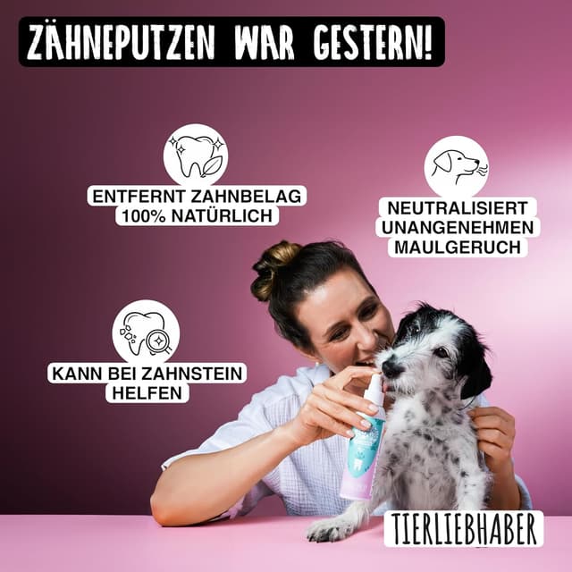 Detalle 2 de TIERLIEBHABER Dentalspray für Hunde zur Zahnpflege – natürlich, ohne Bürste