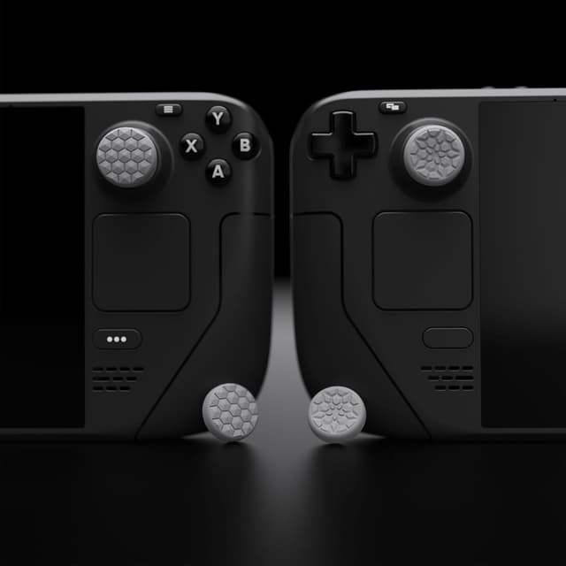 Detalle 2 de playvital Thumb Grip Caps for Steam Deck LCD & OLED and PS Portal remote play controllers (diamond grain & crack bomb design)