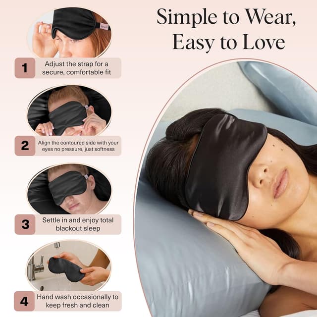 Thumbnail 6 de Kitsch Beschwerte Satin Schlafmaske (116 g) – gewichtete Augenmaske für Schlaf & Reisen mit Lavendelduft, verstellbar und lichtblockierend