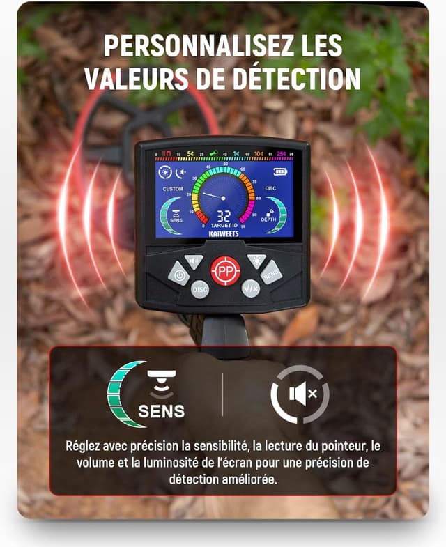 Thumbnail 5 de KAIWEETS Détecteur de métaux professionnel 6 modes
