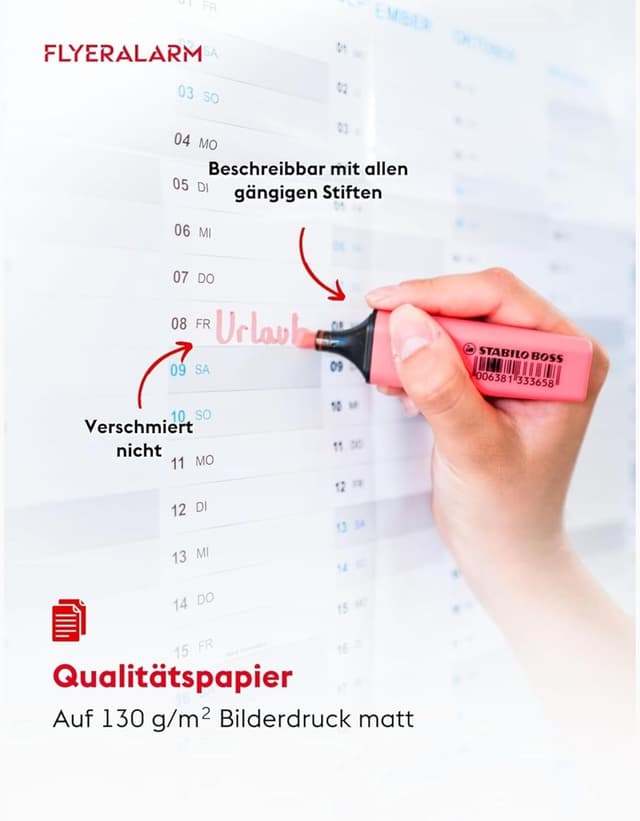 Detalle 1 de FLYERALARM Calendario anual 2026 98x68 cm