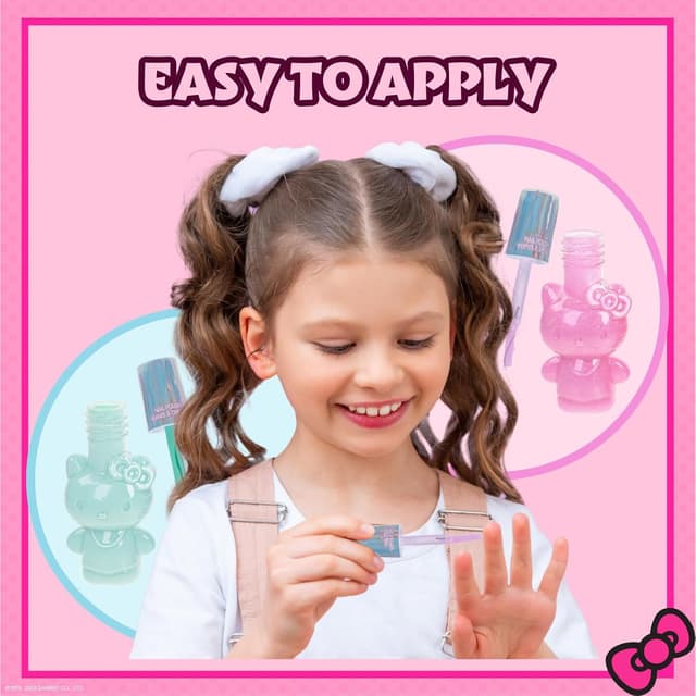 Detalle 2 de Townley Girl Hello Kitty Nail Polish and Lip Gloss Kids Makeup Set (Age 3+)