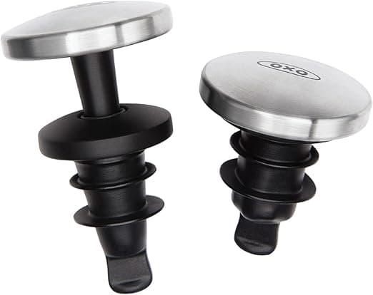 Imagen de Tapones para vino a prueba de goteo OXO SteeL 🍷 en OfertitasTOP