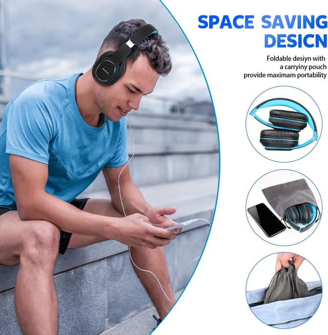 Detalle 1 de WorWoder W-915 Bluetooth headphones 80 hours