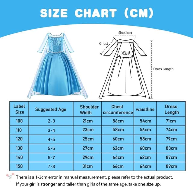 Detalle 1 de Vicloon Disfraz de Elsa para Niña 🎉 con Accesorios